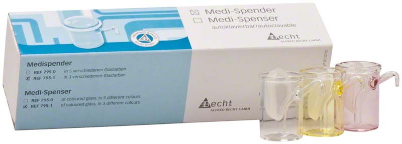 [8242794] Becht Medi-Spender Glass Cup Set with Lids 743.7 – 5-Piece