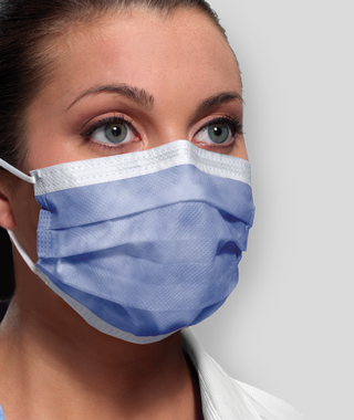 [201801] Crosstex Isofluid Earloop Face Mask Blue 50-pack
