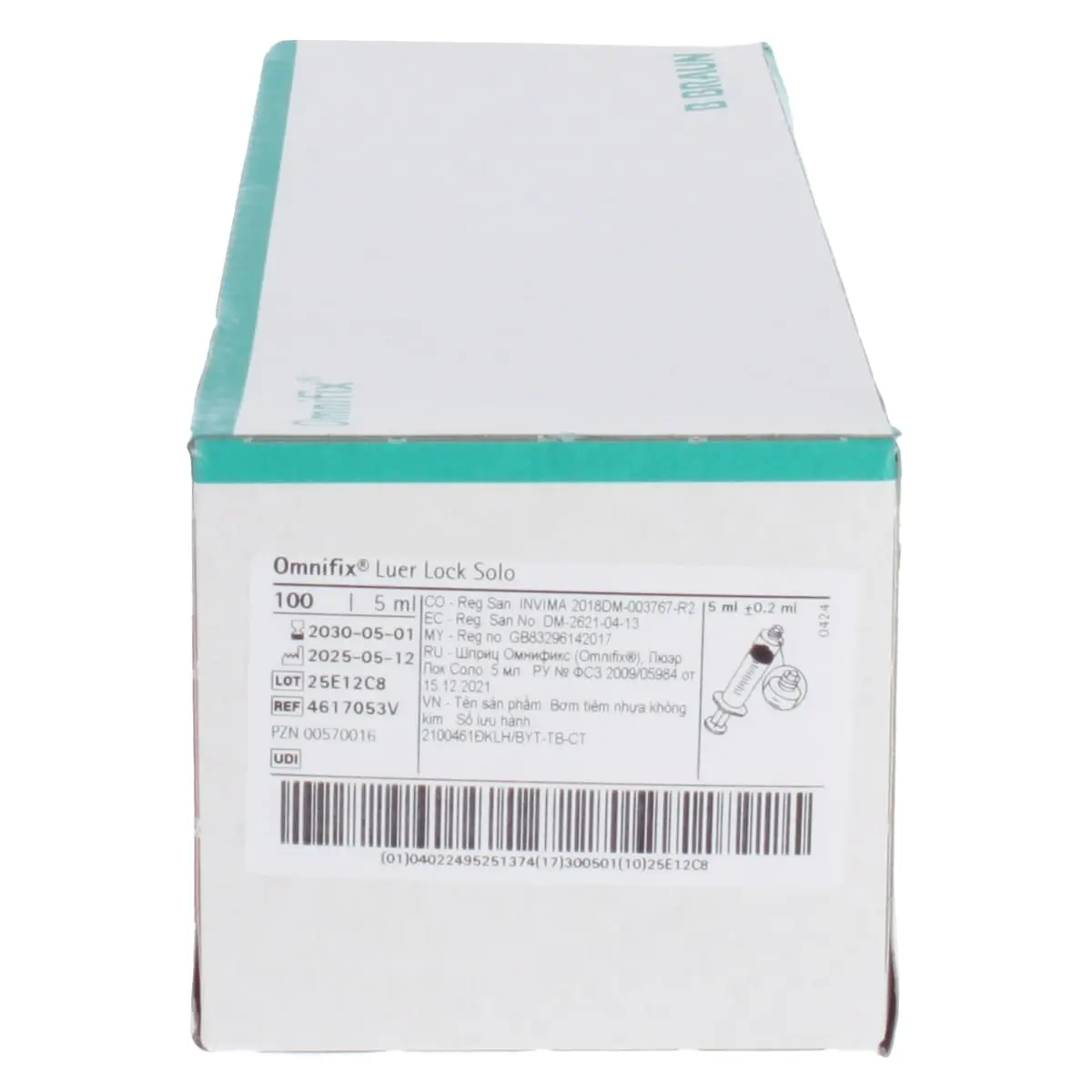 [9510330] B. Braun Omnifix Luer Lock Syringe 5ml, Pack of 100